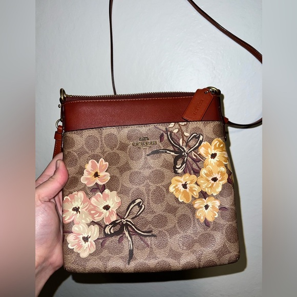 Vintage Coach Prairie Coated Canvas Signature Kitt Crossbody Bag - Picture 5 of 8